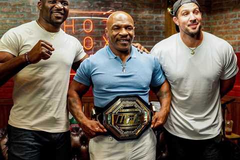 Mike Tyson meets up with new UFC champ Francis Ngannou who rules OUT fight with legend but open to..