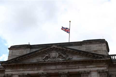 Why are flags at half mast at Buckingham Palace today?