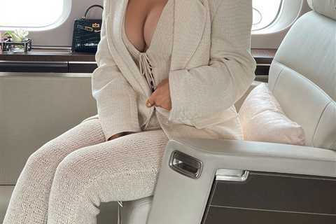 Kylie Jenner nearly busts out of her top as she poses on her $72M private jet after showing off $4K ..
