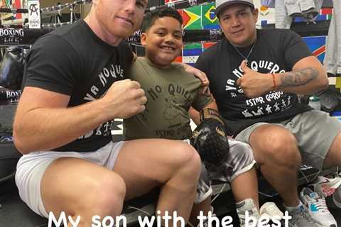 Watch as Andy Ruiz Jr’s son trains Canelo Alvarez in gym ahead of huge Billy Joe Saunders world..