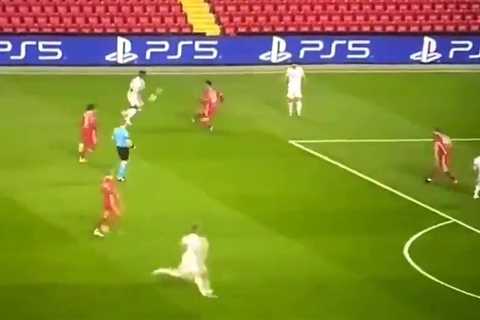 Watch Vinicius Jr ‘destroy Kabak’s career’ with insane skill as Real Madrid star casually chips..