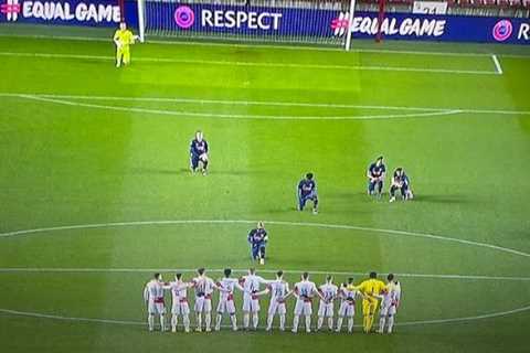 Alexandre Lacazette in powerful anti-racism statement by kneeling in front of Slavia Prague aces..