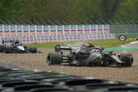 F1 star George Russell in bust-up as he calls Valtteri Bottas ‘f***ing p****’ after huge crash at..