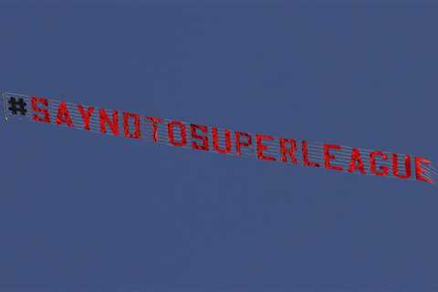 Angry fans fly ‘Say No To Super League’ banner over Leeds clash with Liverpool as Milner says ‘I..