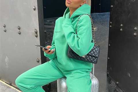 Molly-Mae Hague poses in £211 tracksuit on her £3k designer suitcase after Tommy Fury’s banned from ..