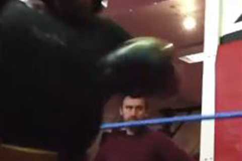 Watch as Eddie Hall shows off explosive power in boxing training before undergoing cupping and..