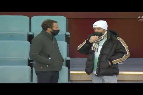 Jack Grealish spotted chatting to England boss Gareth Southgate in stands as Aston Villa ace..