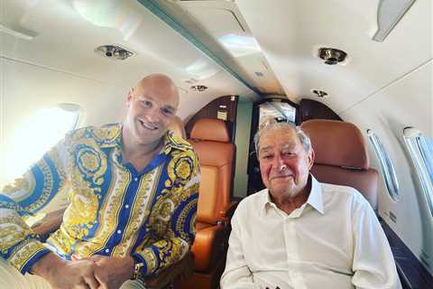 Tyson Fury posts picture of ‘business trip’ on private jet with Bob Arum as Anthony Joshua talks..