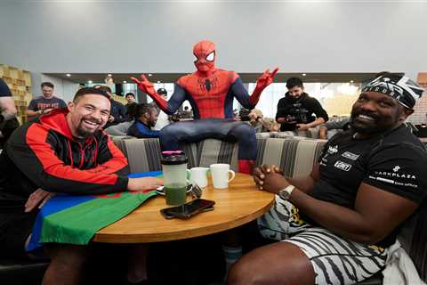 Derek Chisora and Joseph Parker share breakfast together before ‘Spider-Man’ gatecrashes pre-fight..