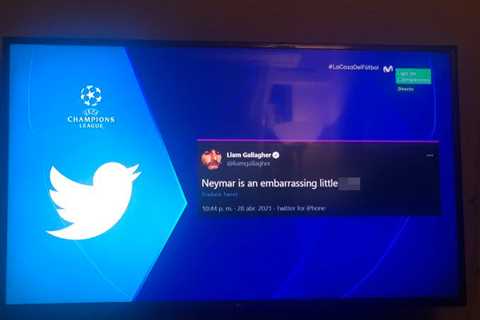 Spanish TV show Liam Gallagher’s X-rated Neymar tweet during Man City’s Champions League win over..