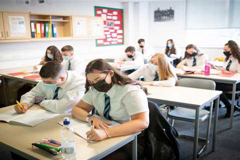Pupils will be spared from wearing masks in class at English schools and colleges in just over two..