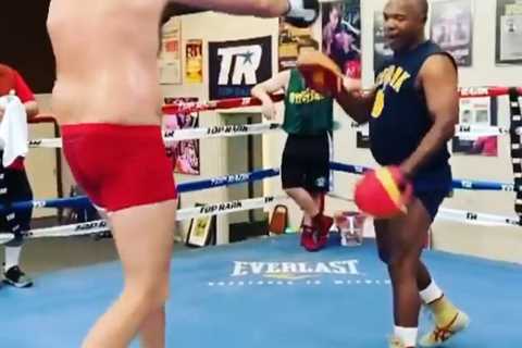 Tyson Fury shows off slick skills in training and warns Anthony Joshua of ‘getting smashed by clean ..