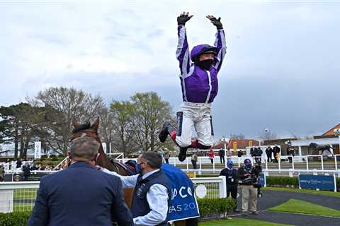 Frankie Dettori, 50, interrupts ITV coverage with raucous celebrations after winning 1000 Guineas..
