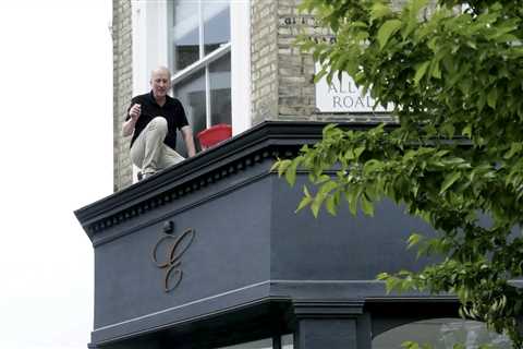 Bottom star Ade Edmondson, 64, traps himself on a ledge and has to be rescued by the fire brigade..