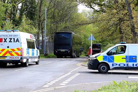 Man Utd get police escort to airport ahead of flight to Italy for Roma Europa League clash after..