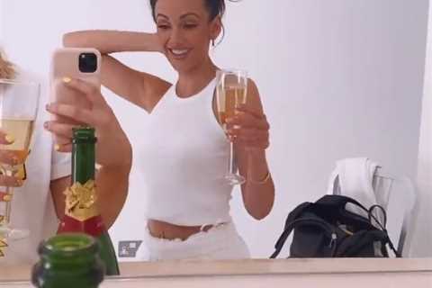 Michelle Keegan cracks open champagne for midweek celebrations with her make-up artist pal
