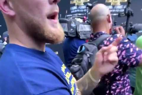 Watch Jake Paul tease Jarrell Miller and ask boxer if he is Floyd Mayweather’s bodyguard at Logan..