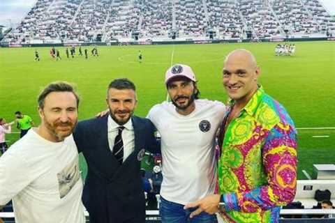 Tyson Fury meets David Beckham as heavyweight watches Inter Miami lose to Montreal in mixed start..