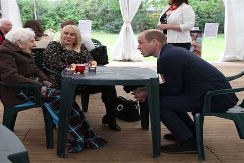Prince William tells female admirer, 96, ‘you’re making me blush’ as he jokes on care home visit..