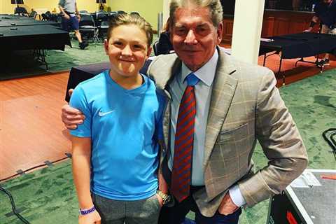 Tyson Fury’s son Prince John James poses with WWE chief Vince McMahon and teases career in wrestling