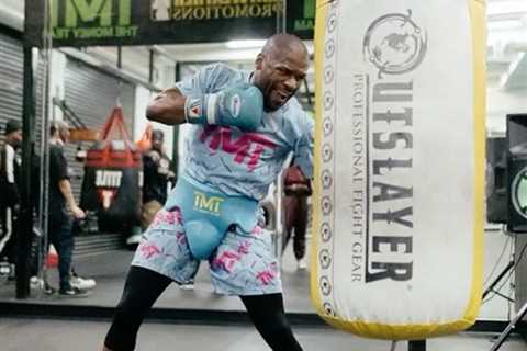 Floyd Mayweather looks in impressive shape aged 44 as legend prepares to put unbeaten record on..