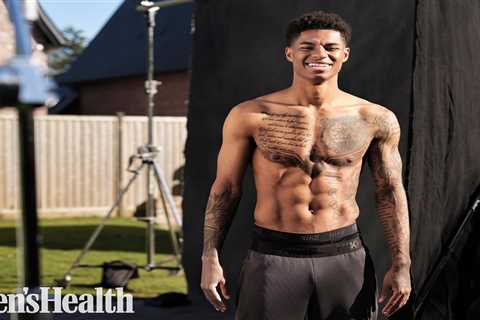 Marcus Rashford shows off six-pack and body tattoos while laying bare child poverty campaign
