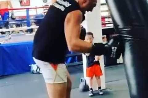 Watch Tyson Fury unload brutal shots ‘for Deontay Wilder’s skinny body’ in training as he prepares..