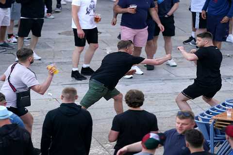 Brawling Chelsea and Man City fans clash in shameful scenes in Porto ahead of Saturday’s Champions..