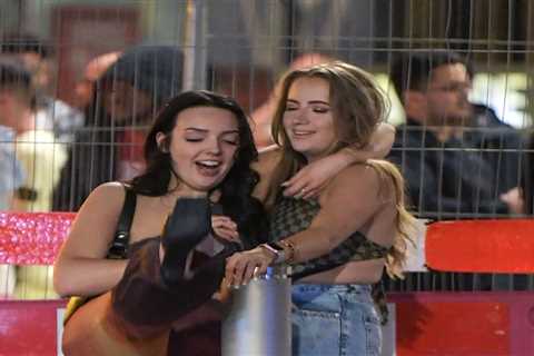 Revellers hit the town in Leeds and Birmingham as boozed-up Brits take advantage of the three-day..