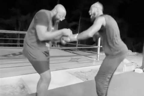 Watch Deontay Wilder dance in 2am outdoor ring workout before showing off explosive power ahead of..