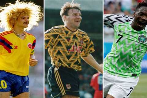Best 20 football kits of all time, from Arsenal’s bruised banana, England’s 1966 strip and..