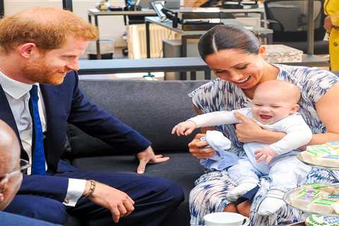 Archie ‘adores baby sister Lilibet’ and has been giving her ‘lots of kisses’ as Meghan Markle..