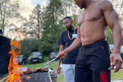 Anthony Joshua shows off hulking body at barbecue as he prepares for Oleksandr Usyk after Tyson..