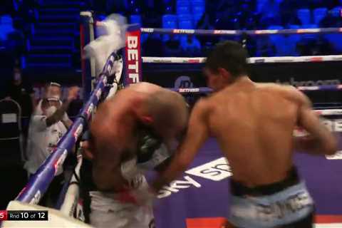 Watch moment ref tosses towel thrown in by Lewis Ritson’s corner OUT the ring as boxing fans fume..