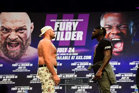 Deontay Wilder recites poem to topless Tyson Fury and vows to ‘cut off his head’ before wearing..