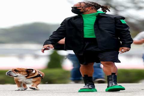 Lewis Hamilton turns heads with unusual outfit and boots as F1 star arrives to French GP in search..