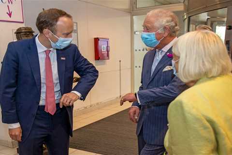 Cringeworthy moment Prince Charles snubs Matt Hancock’s elbow bump and says ‘what is this, the..