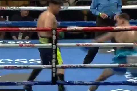 Watch Gabriel Rosado knock unbeaten Bektemir Melikuziev out cold with stunning right hook in..