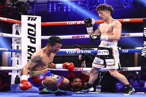 Watch Naoya Inoue’s brutal KO of Michael Dasmarinas after flooring rival THREE times with vicious..