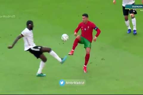 Watch Cristiano Ronaldo ‘end Antonio Rudiger’s career’ with incredible no-look skill but Didi..