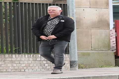Coronation Street’s Des Barnes star Phil Middlemiss looks very different as he walks near soap’s..