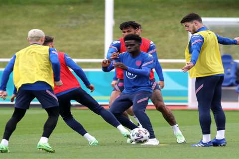 Watch Rashford nutmeg Saka in England training as relaxed stars work out ahead of Euro 2020..
