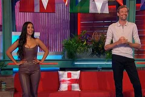 Maya Jama stuns in a leather corset and skintight trousers as she downs huge beer on Crouchy’s..