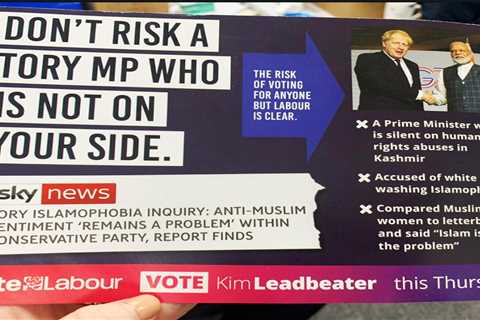 Labour slammed for pamphlet showing Boris Johnson with Indian PM with note ‘Don’t risk a Tory MP..