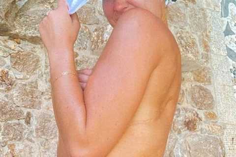 Love Island’s Gabby Allen goes topless in a thong bikini in very daring holiday snaps
