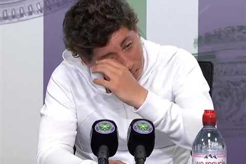 Emotional moment cancer survivor Carla Suarez Navarro breaks down in tears after Wimbledon exit..
