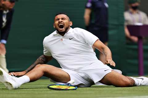 Wimbledon 2021: Nick Kyrgios writhes in pain after doing splits in nasty fall during fifth set of..