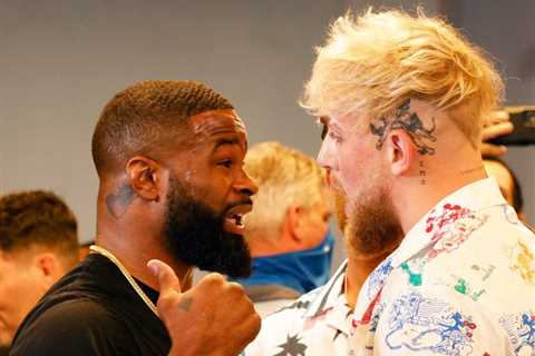 Jake Paul slams Floyd Mayweather helping UFC star Tyron Woodley train for their big fight and..