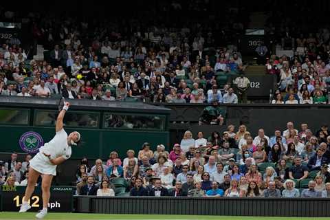 Wimbledon’s iconic Centre Court packed with fans in first full stadium since coronavirus lockdown..