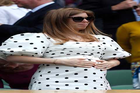 Princess Beatrice serves up a sight of her baby bump at Wimbledon in Royal Box on Centre Court